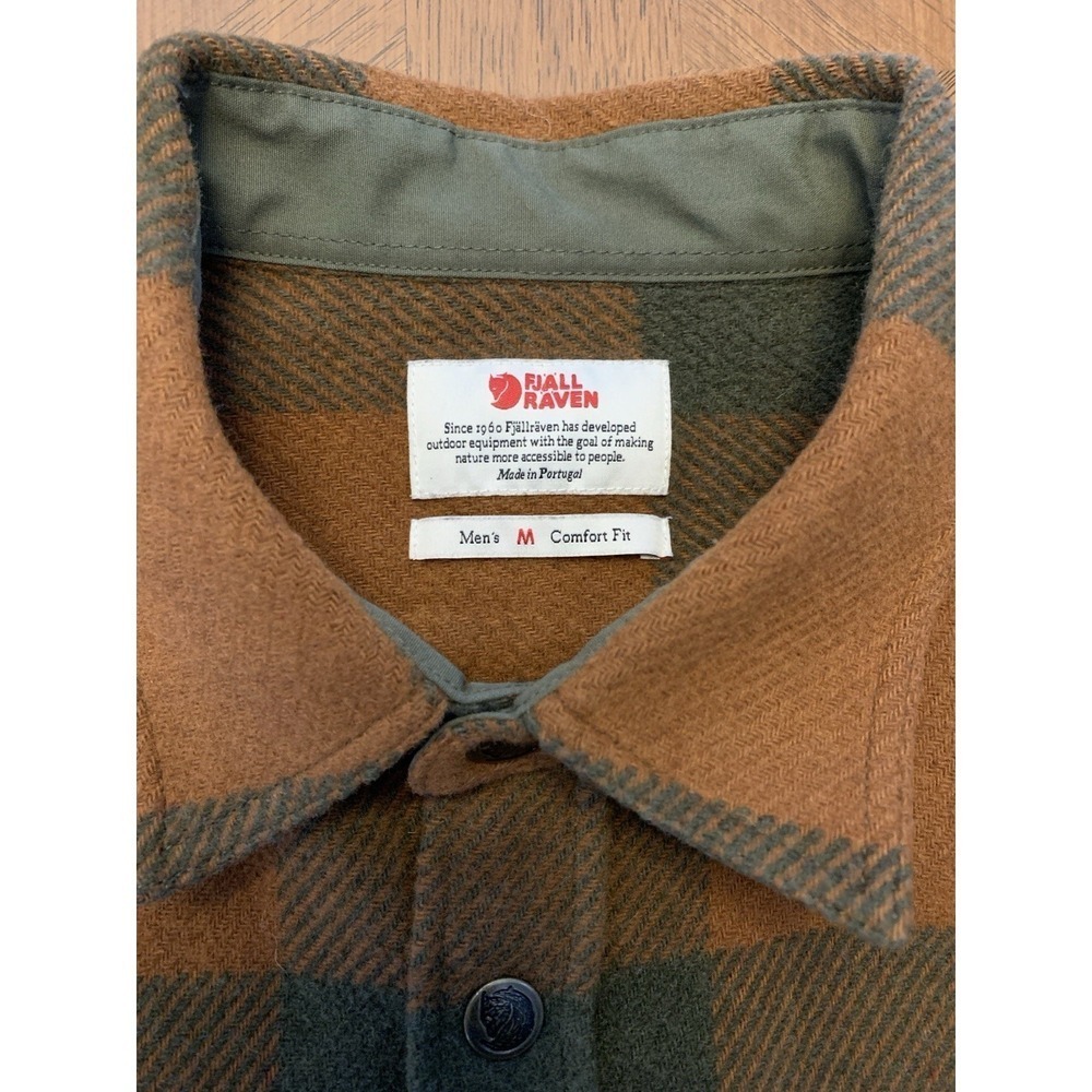 Fjallraven Canada Shirt in Autumn Leaf-Laurel Green Men's M Wool Blend Shacket - Picture 10 of 16